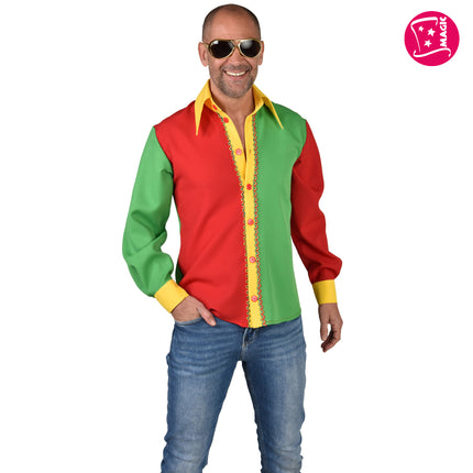 Magic by Freddy's Herenhemd Rood-Geel-Groen