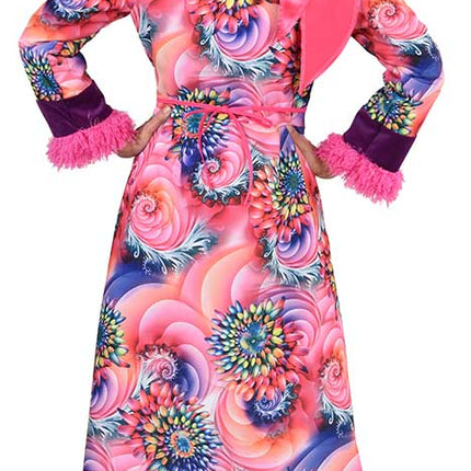 Magic by Freddy's Hippie Jas Dames Roze Bloemen Lang
