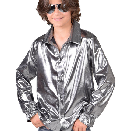 Magic by Freddy's Jongens Hemd Glans Zilver