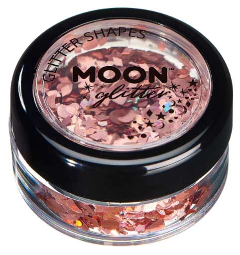 Moon Creations Glitter Shapes Holographic Rose Goud
