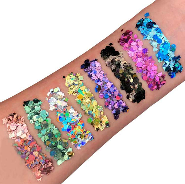 Moon Creations Glitter Shapes Holographic Rose Goud