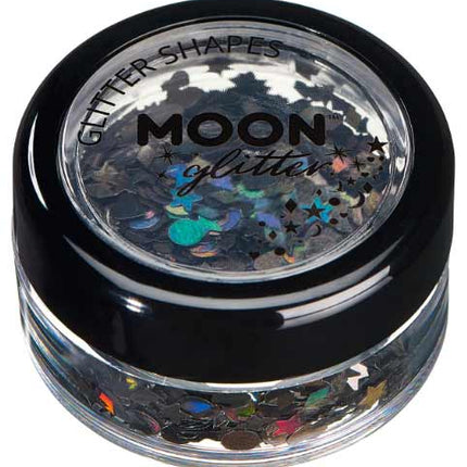 Moon Creations Glitter Shapes Holographic Zwart