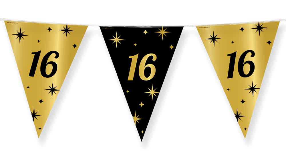 Paper Dreams Vlaggenlijn zwart goud 16 jaar