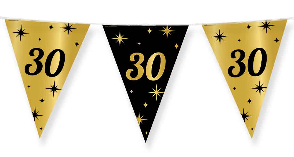 Paper Dreams Vlaggenlijn zwart goud 30 jaar