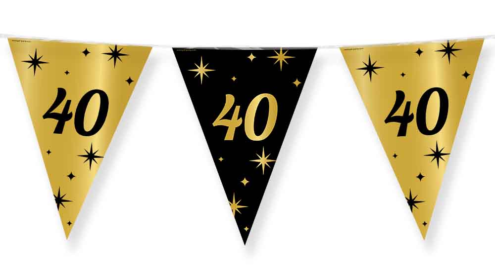 Paper Dreams Vlaggenlijn zwart goud 40 jaar