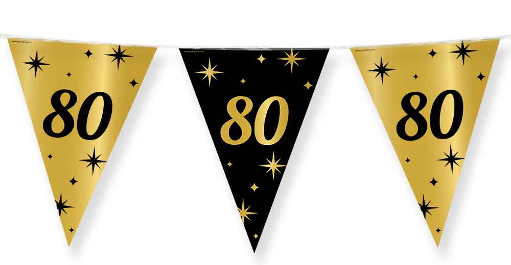 Paper Dreams Vlaggenlijn zwart goud 80 jaar