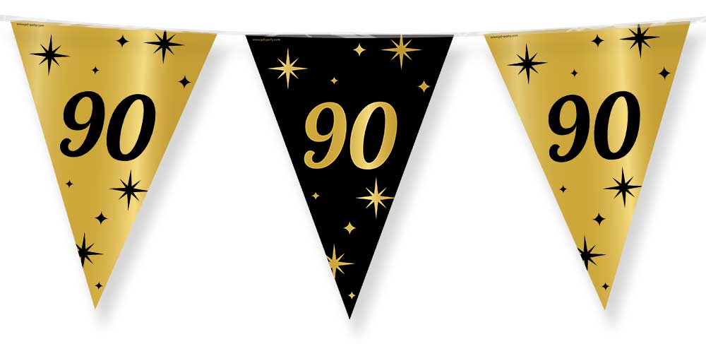 Paper Dreams Vlaggenlijn zwart goud 90 jaar