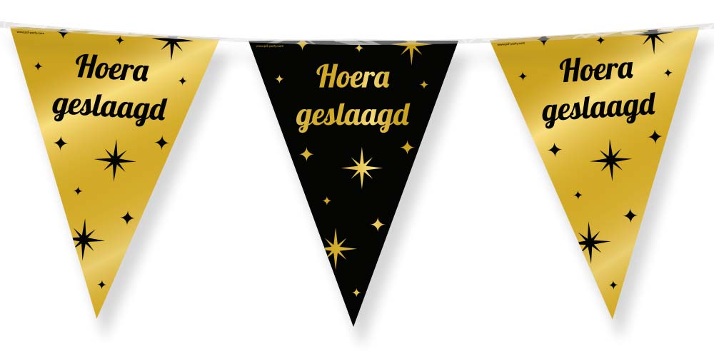 Paper Dreams Vlaggenlijn zwart goud Geslaagd