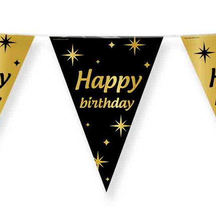 Paper Dreams Vlaggenlijn zwart goud Happy Birthday