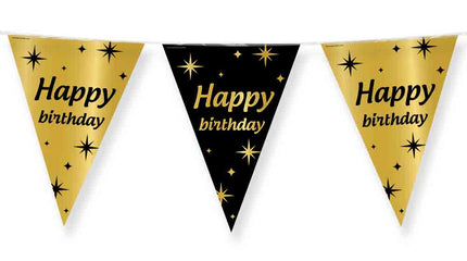 Paper Dreams Vlaggenlijn zwart goud Happy Birthday