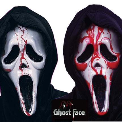 Partychimp Bloedend Ghost Face Masker met Capuchon inclusief Pomp en Nepbloed