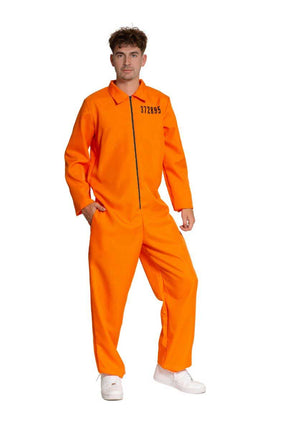 Partychimp Gevangene Jumpsuit Oranje Heren
