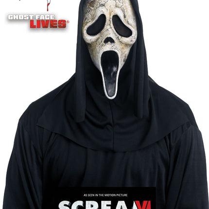 Partychimp Ghost Face Aged Masker met Capuchon