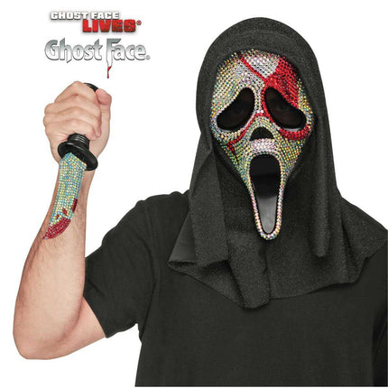 Partychimp Ghost Face Bloedend Bling Masker Met Mes