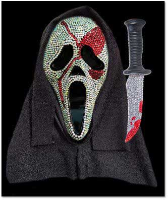 Partychimp Ghost Face Bloedend Bling Masker Met Mes