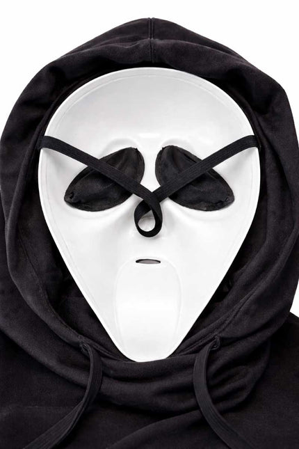 Partychimp Ghost Face Masker met Capuchon en Mes