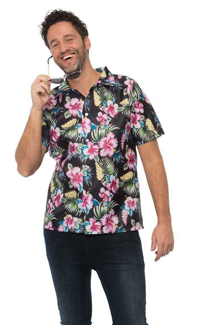 Partychimp Hawai Shirt Deluxe Zwart