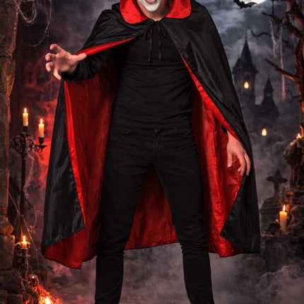 Partychimp Klassieke Dracula Cape Rood/Zwart