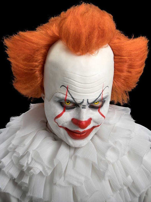 Partychimp Latex Evil Clown Masker Met Pruik