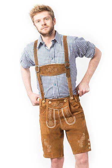 Partychimp Lederhose Anton Kort Bruin