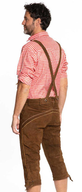 Partychimp Lederhose Rudi Lang Donkerbruin