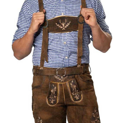 Partychimp Lederhose Zugspitze Kort Bruin