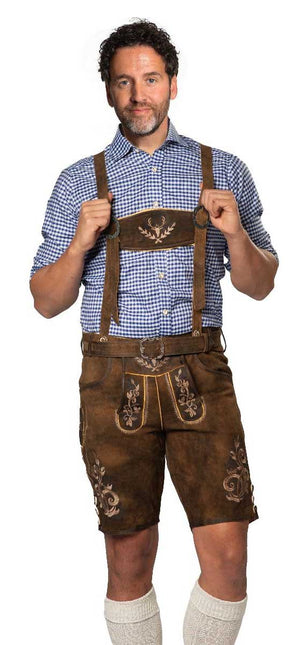 Partychimp Lederhose Zugspitze Kort Bruin