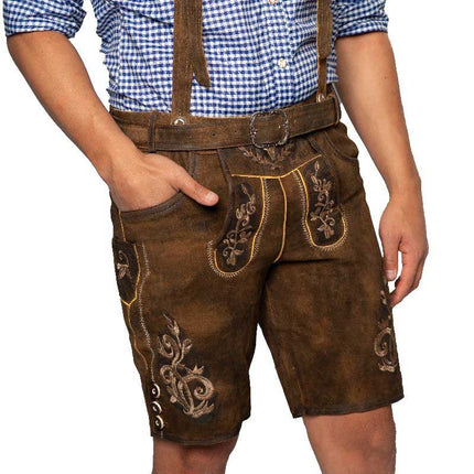 Partychimp Lederhose Zugspitze Kort Bruin