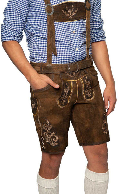 Partychimp Lederhose Zugspitze Kort Bruin