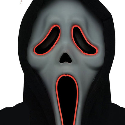 Partychimp Lichtgevend Ghost Face Masker met Batterijen