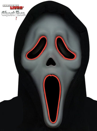 Partychimp Lichtgevend Ghost Face Masker met Batterijen