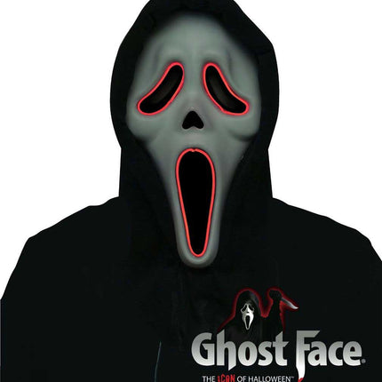 Partychimp Lichtgevend Ghost Face Masker met Batterijen