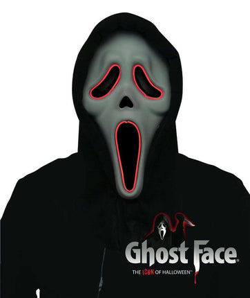 Partychimp Lichtgevend Ghost Face Masker met Batterijen