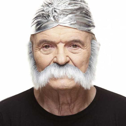 Partychimp Luxe Mutton Chops Snor Grijs
