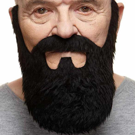 Partychimp Luxe Opa Plaksnor en Baard Zwart