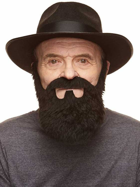 Partychimp Luxe Opa Plaksnor en Baard Zwart
