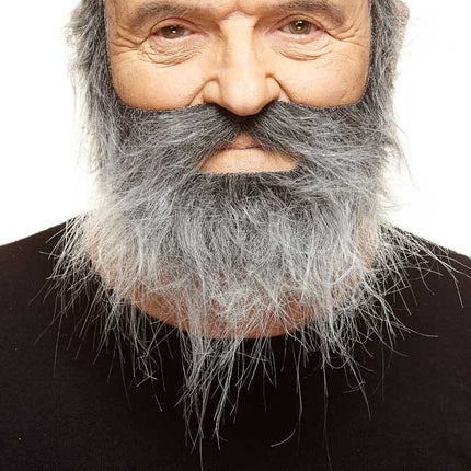 Partychimp Luxe Ruwe Plaksnor en Baard Grijs