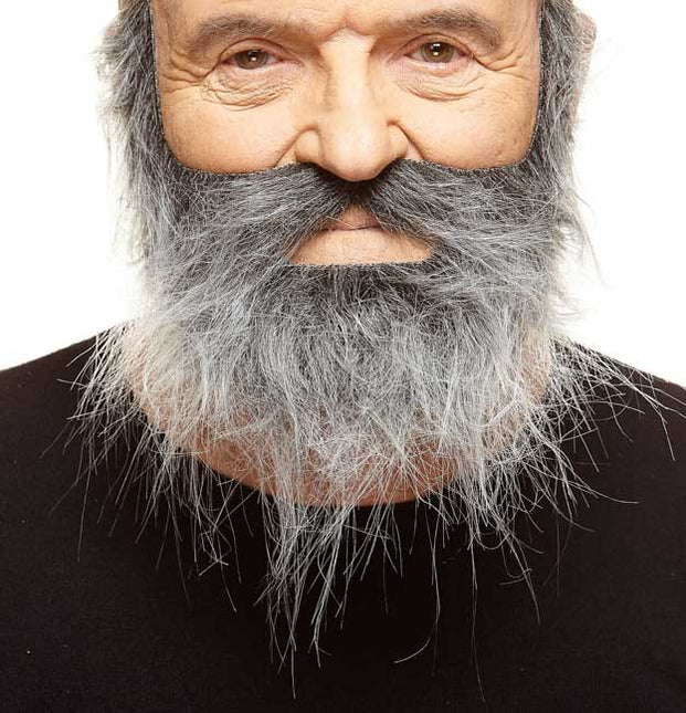 Partychimp Luxe Ruwe Plaksnor en Baard Grijs