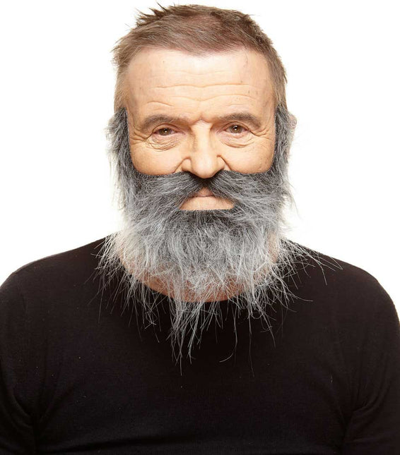 Partychimp Luxe Ruwe Plaksnor en Baard Grijs