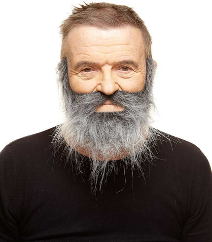 Partychimp Luxe Ruwe Plaksnor en Baard Grijs