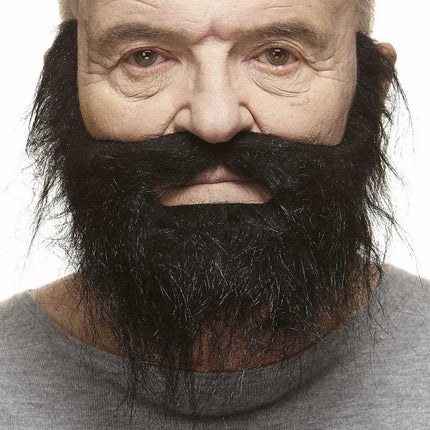 Partychimp Luxe Ruwe Plaksnor en Baard Zwart