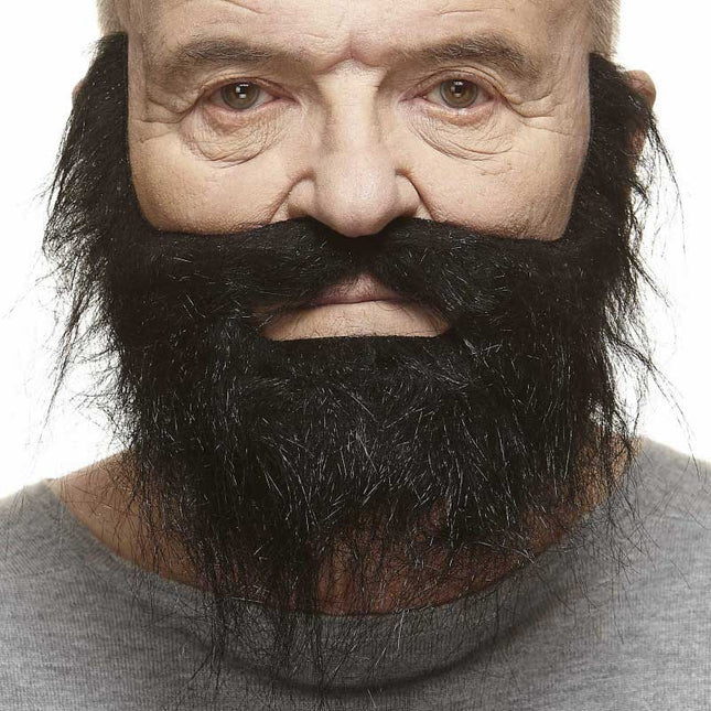Partychimp Luxe Ruwe Plaksnor en Baard Zwart