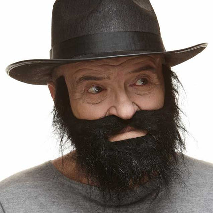 Partychimp Luxe Ruwe Plaksnor en Baard Zwart