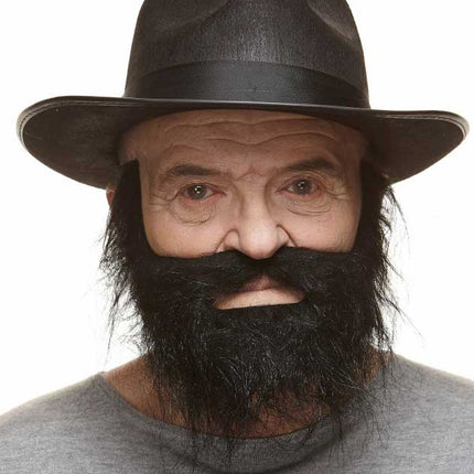 Partychimp Luxe Ruwe Plaksnor en Baard Zwart