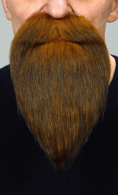 Partychimp Luxe Tovenaar Snor & Baard Donker Rossig Rood