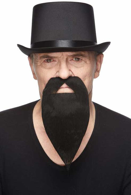Partychimp Luxe Tovenaar Snor & Baard Zwart