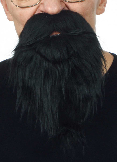 Partychimp Luxe Tovenaar Snor & Baard Zwart