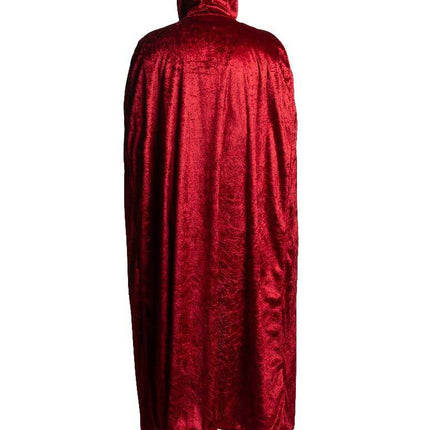 Partychimp Rode Fluwelen Cape Met Capuchon