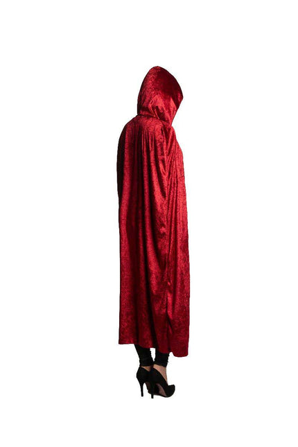 Partychimp Rode Fluwelen Cape Met Capuchon