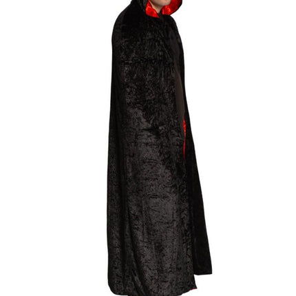 Partychimp Rood Zwart Deluxe Cape Met Capuchon